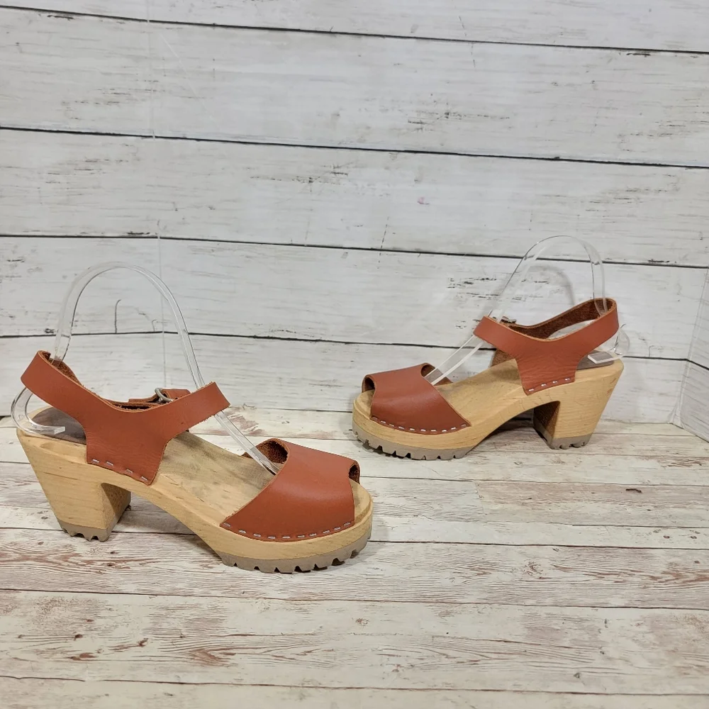 MIA Brown Leather Mules - Picture 4 of 11